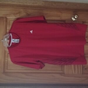 Adidas Red Short Sleeve Tee for Active Comfort